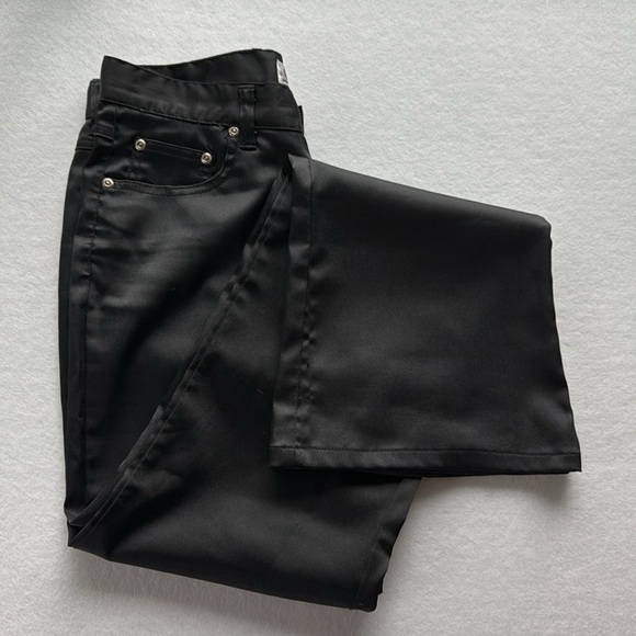 Arizona Jean Company Pants - Arizona Jeans Black Satin Flare Casual Dress Party Pants Y2K Women Sz 5